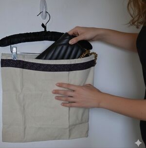 New TORY BURCH dust Bag Decorated Cream Colored 14" X 14" Purse Storage